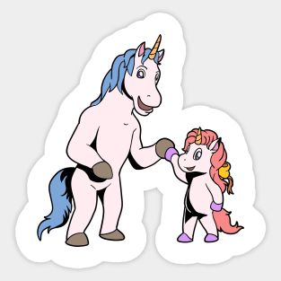 Father and son make fistbump - unicorn Sticker